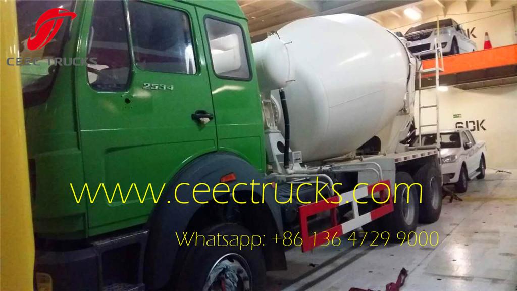 Beiben 2534 concrete mixer truck export Dubai by RoRO shipment