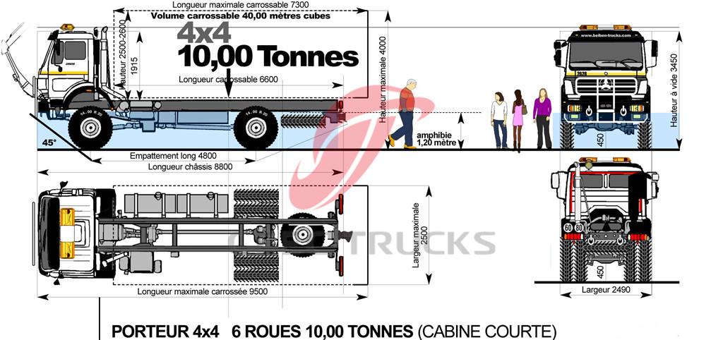 Beiben 6 wheelers truck chassis