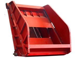 Trash compactor truck hopper assembly