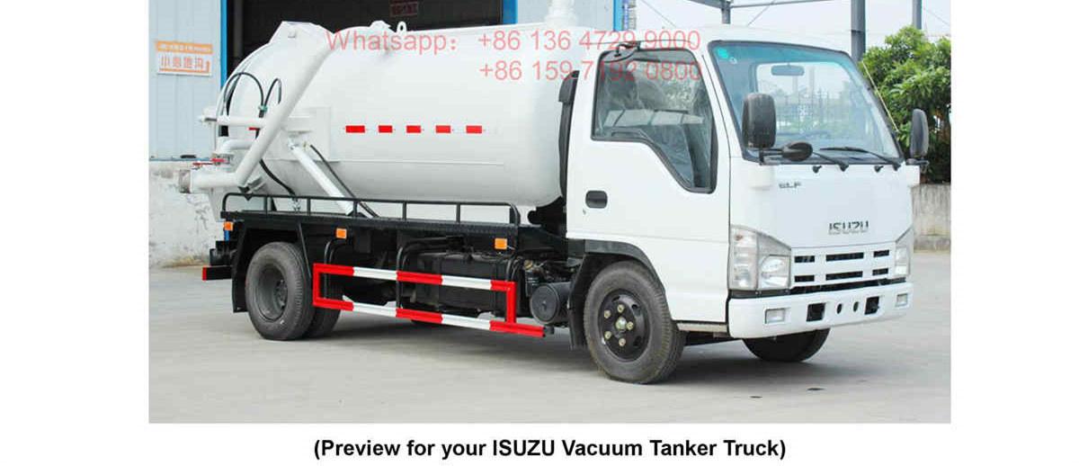 Philippines--ISUZU 4000L vacuum sewage tanker truck