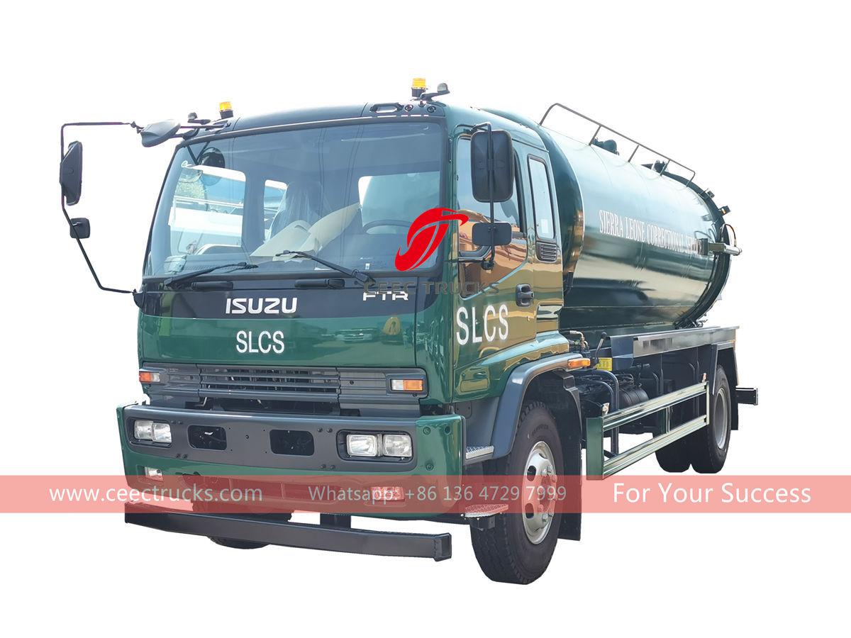 Sierra Leone ISUZU FTR 12000L vacuum sewer tanker truck