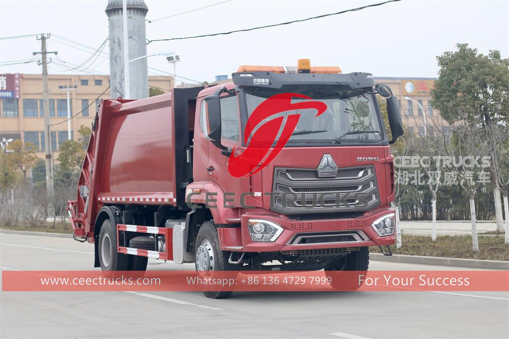 Customized HOWO 12CBM waste compressor truck for sale