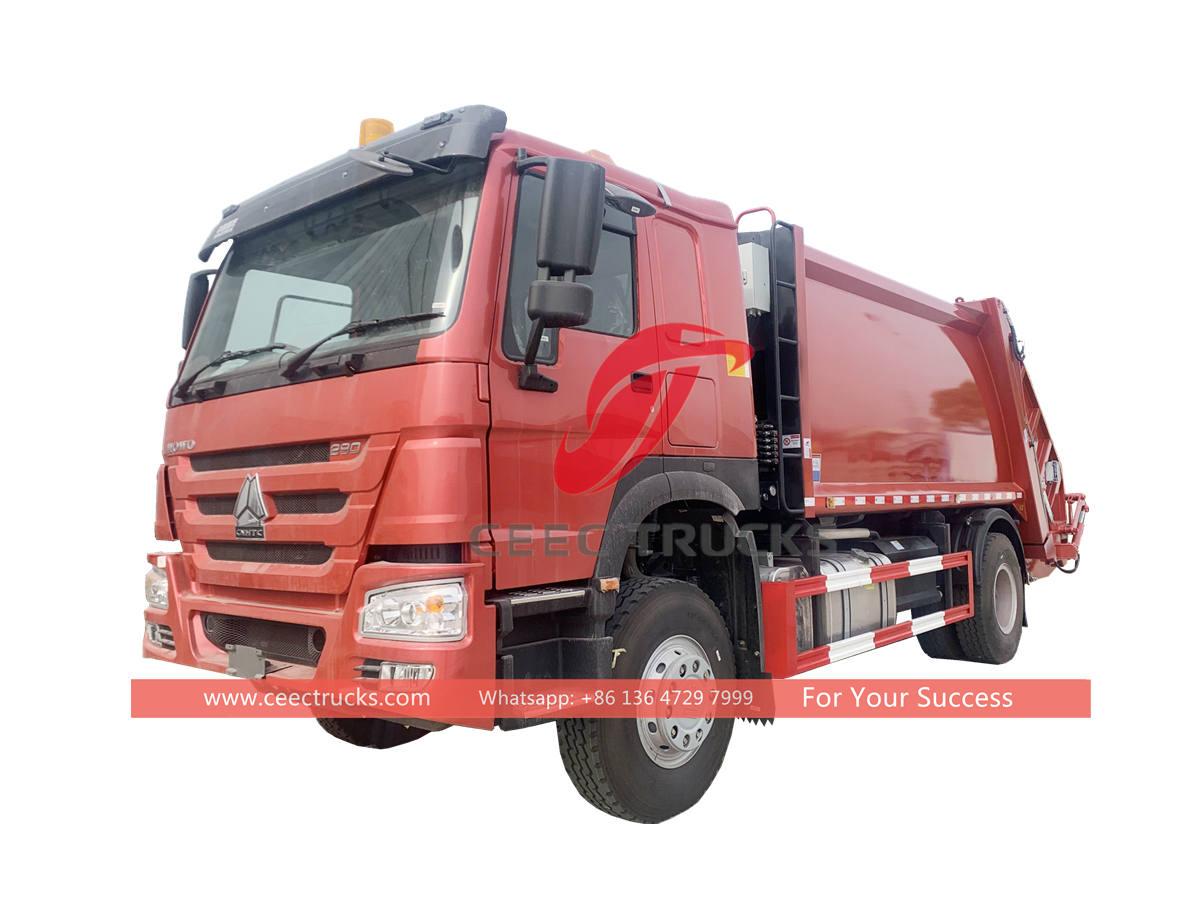 Customized HOWO 6 wheeler 12CBM refuse compressor truck