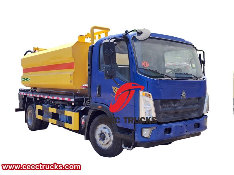 Howo 5,000 liters vactor jetting truck with Moro pump