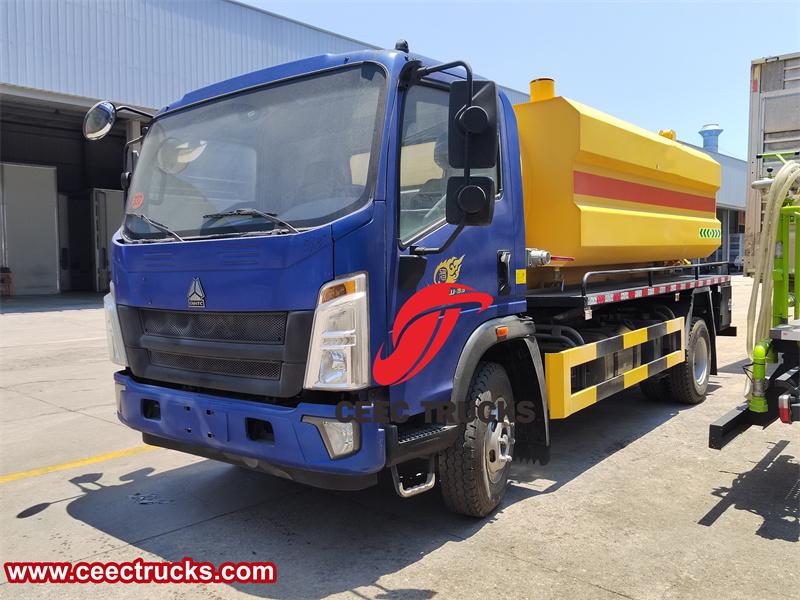 Howo 5 cbm truck mounted sewage jetter