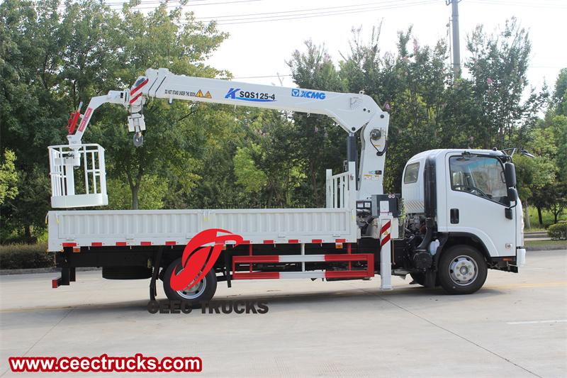 Isuzu truck mounted crane with basket