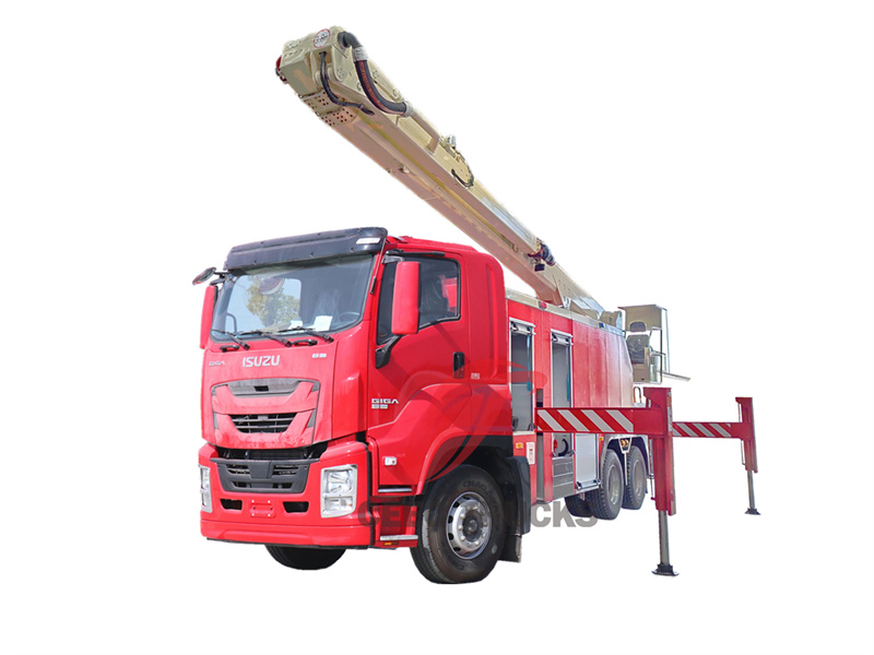 Isuzu GIGA water & foam truck with mounted high reach extendable turret