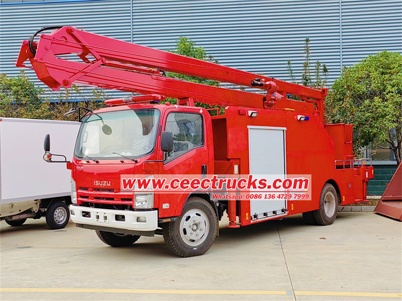 Isuzu aerial fire truck