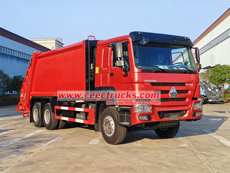 HOWO 20CBM garbage rear loader truck