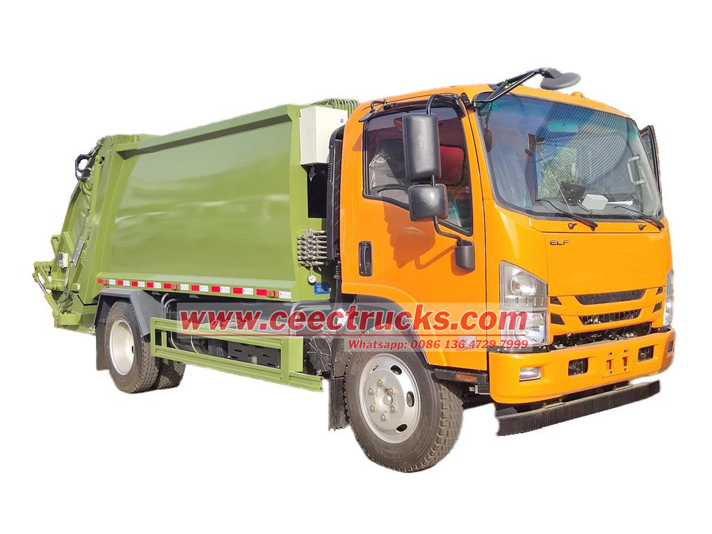 Isuzu 10 yard refuse compactor truck