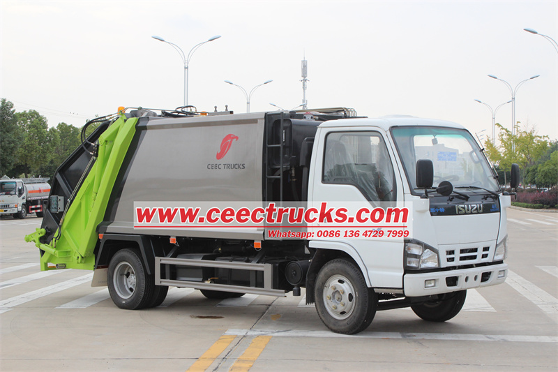 ISUZU refuse compactor truck export by CEEC TRUCKS ISUZU 5cbm refuse compactor truck