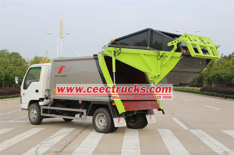 ISUZU rear loader truck export by CEEC TRUCKS ISUZU garbage compactor truck
