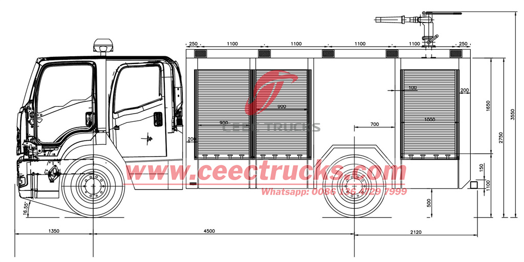 ISUZU GIGA fire fighting truck drawing