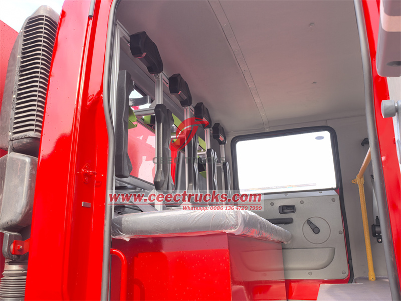 Isuzu pumper fire engine with SCBA seats