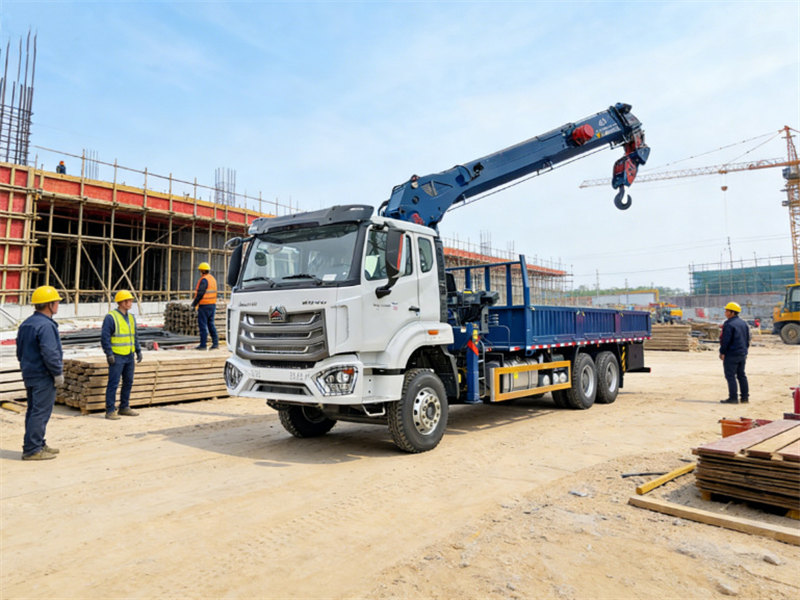 Howo 6x4 cargo truck mounted 14 tons crane