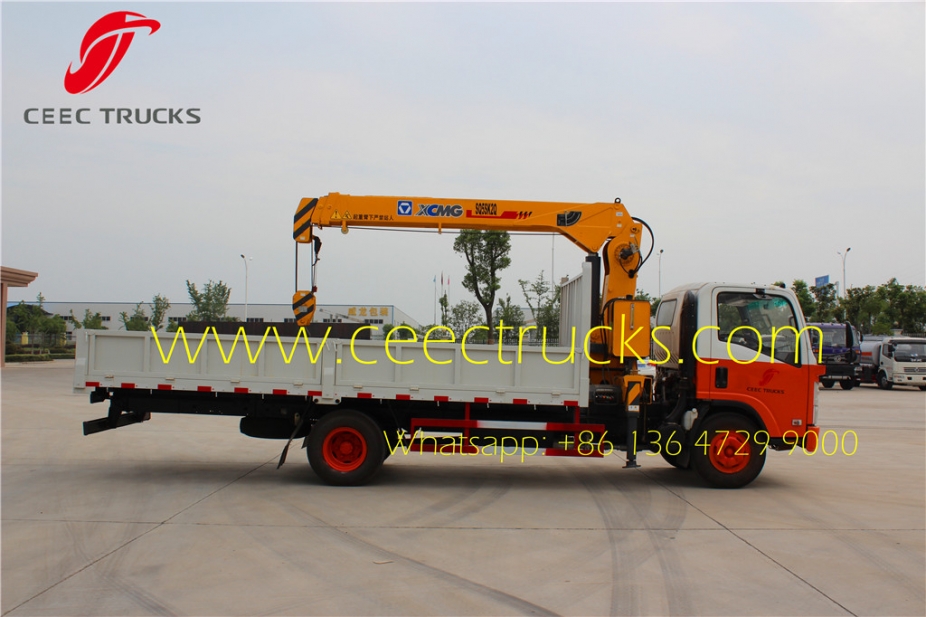 myanmar export ISUZU 5 T boom crane mounted truck