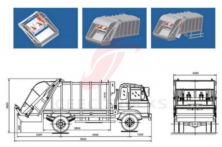 Dongfeng 4000 ltrs trash compactor trucks export Ecuador