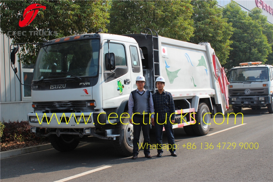 Dominica customer choose ISUZU 12 m³ compactor trucks