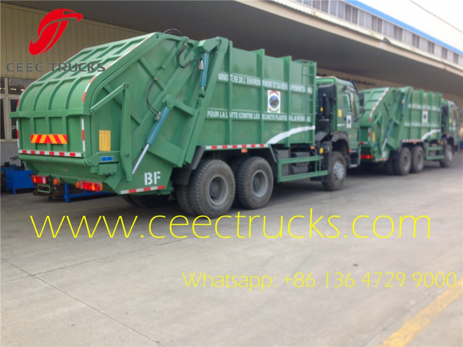 90km/h Max speed howo 336HP china garbage truck capacity 10wheel garbage truck