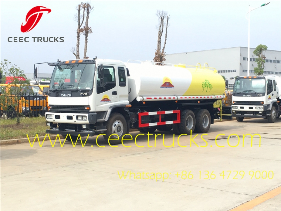 Mongolia customer buy 4 units ISUZU FVZ fuel trucks on sale