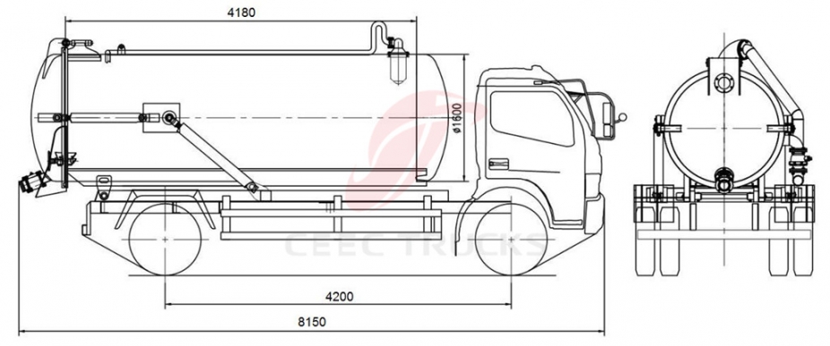 Manufacturer supply dongfeng 4CBM cesspit emptier truck lowest price