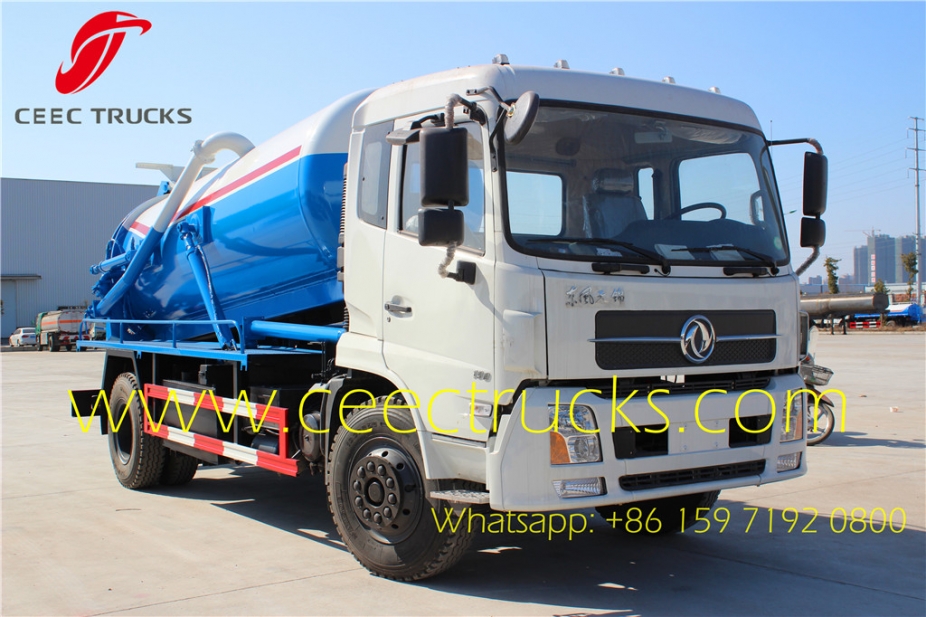 Dongfeng top design 9CBM vacuum suction tanker truck