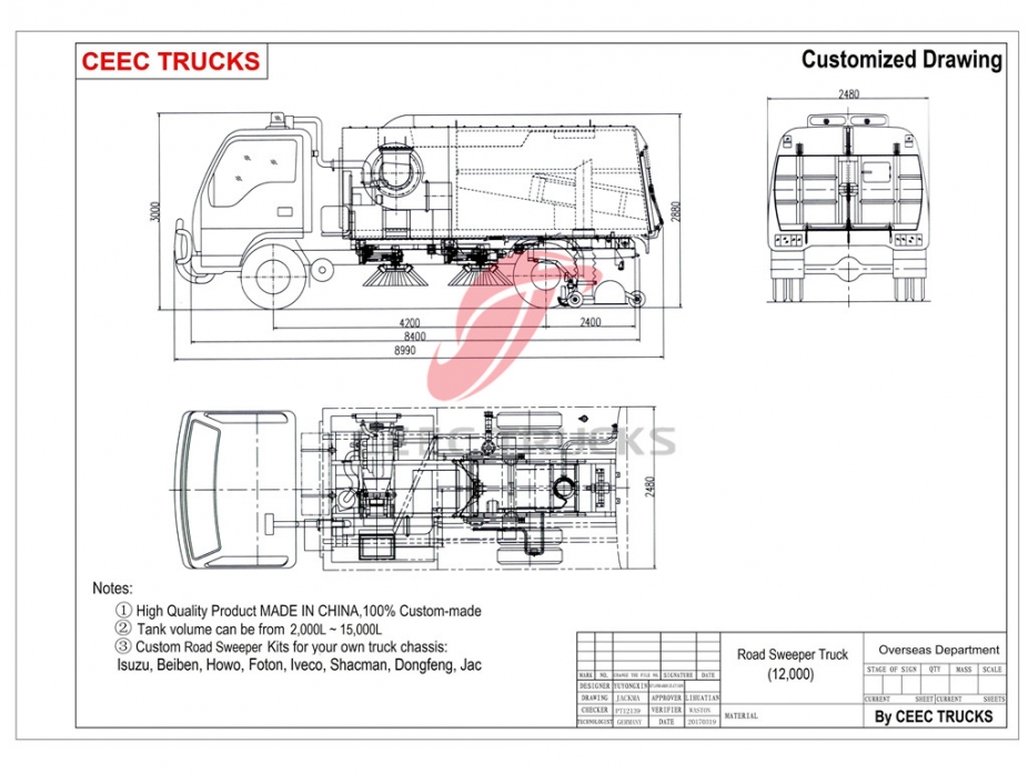 Caminhão varredor de estrada ISUZU 12CBM