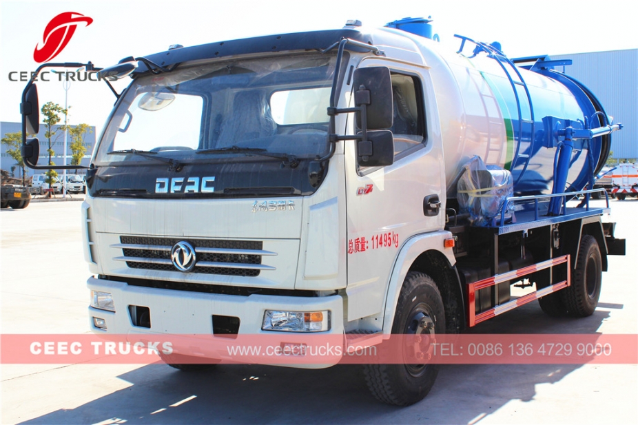 Dongfeng 6,000L sewage suction tanker vehicle