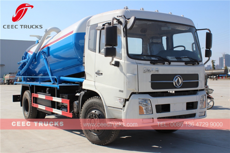 Caminhão de esgoto a vácuo Dongfeng 10.000L