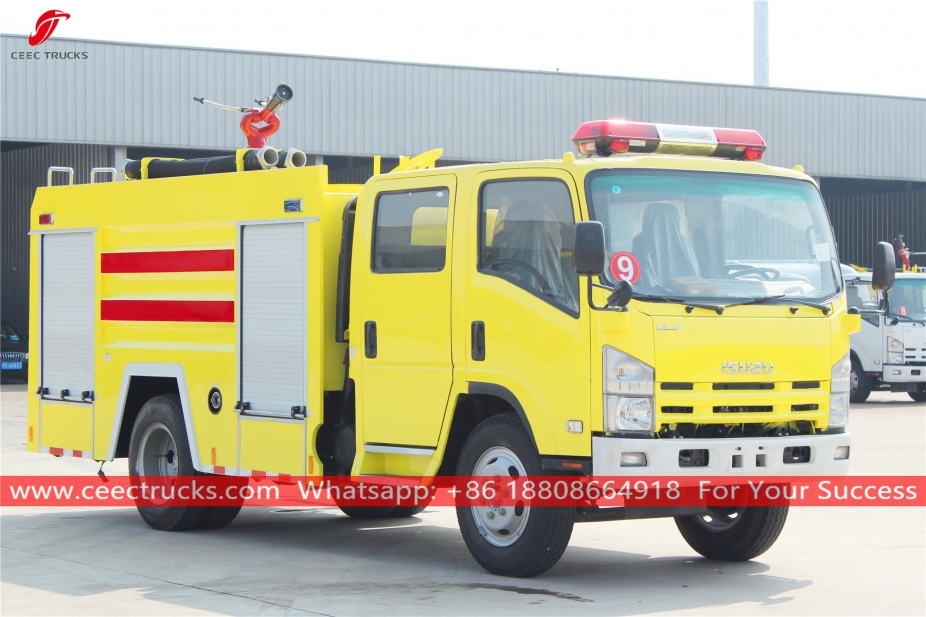 Caminhão de combate a incêndio de espuma de água ISUZU 4 + 1CBM