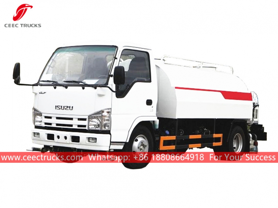 ISUZU 4CBM Bowser de água com mangueira de alta pressão