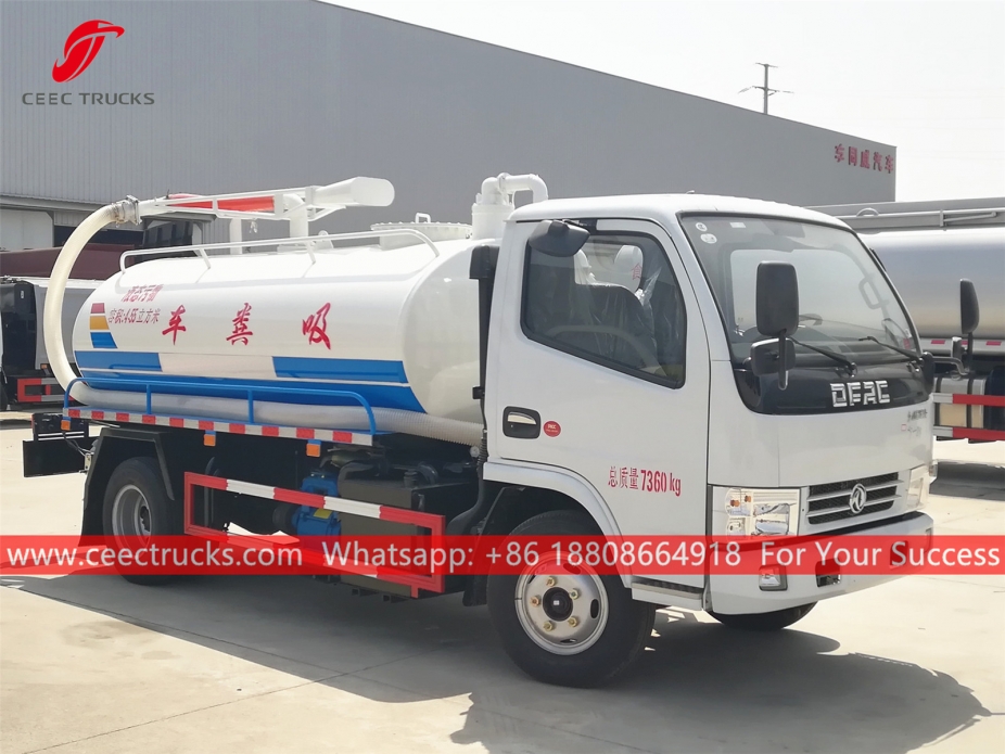 Caminhão de sucção séptica de 4.500 litros DongFeng