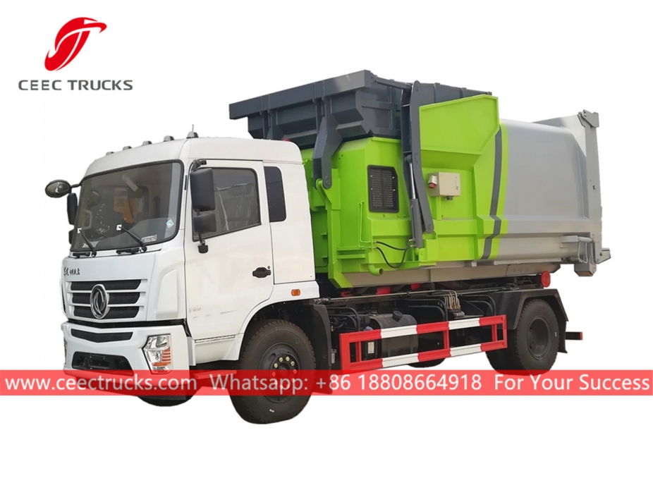 Carregador Dongfeng Hook com contêiner compactador