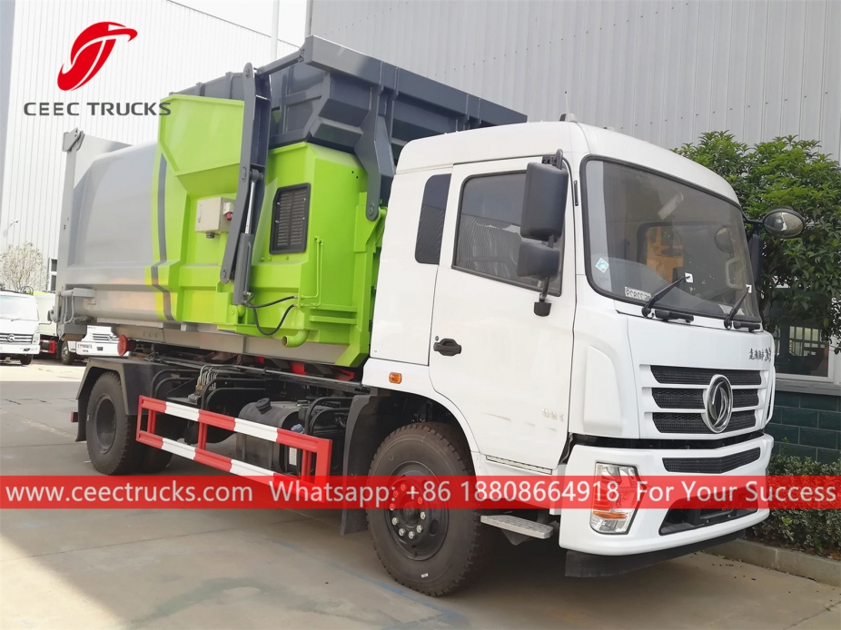 Carregador Dongfeng Hook com contêiner compactador