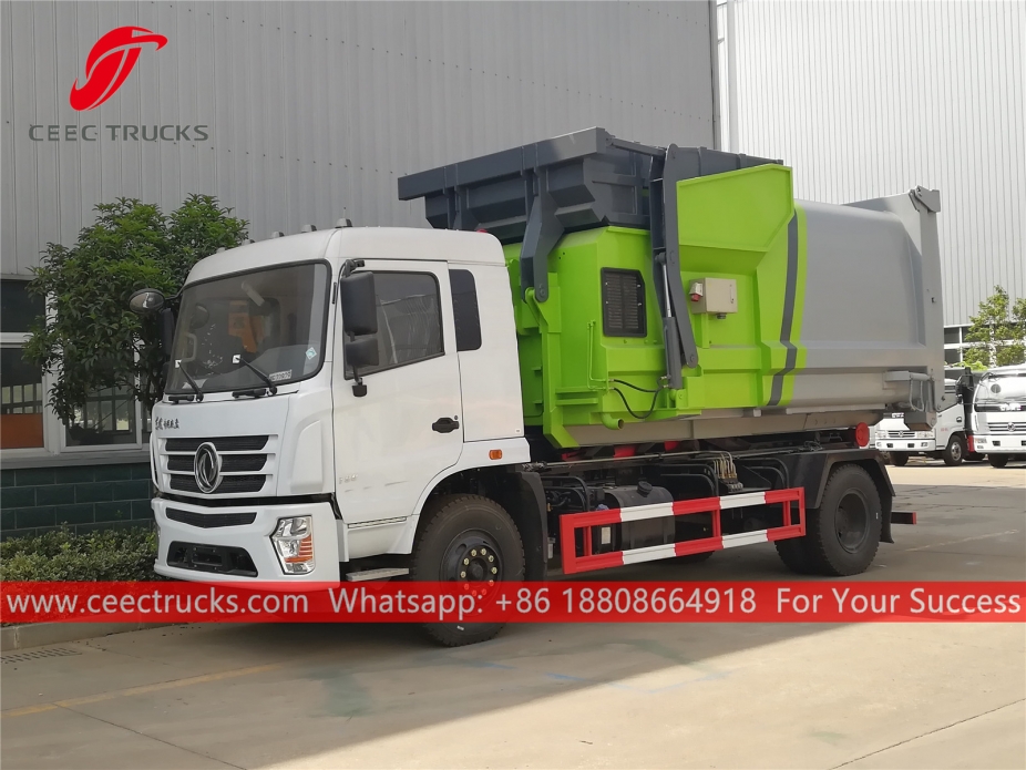 Carregador Dongfeng Hook com contêiner compactador