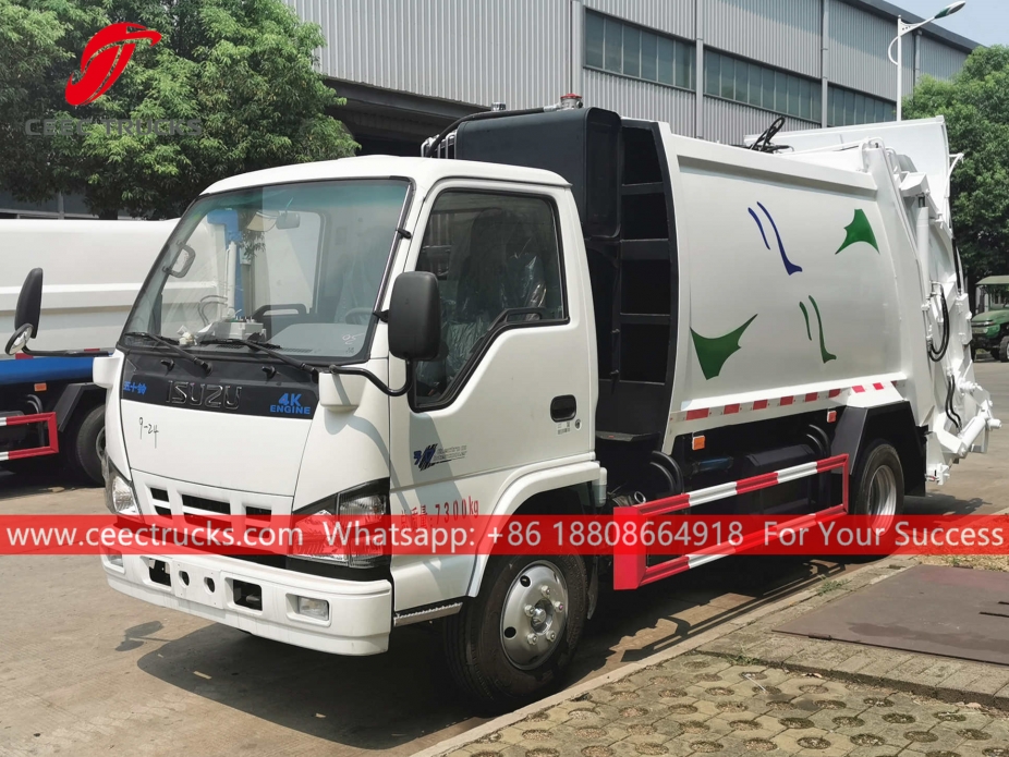 Caminhão de lixo de carga traseira ISUZU 6CBM