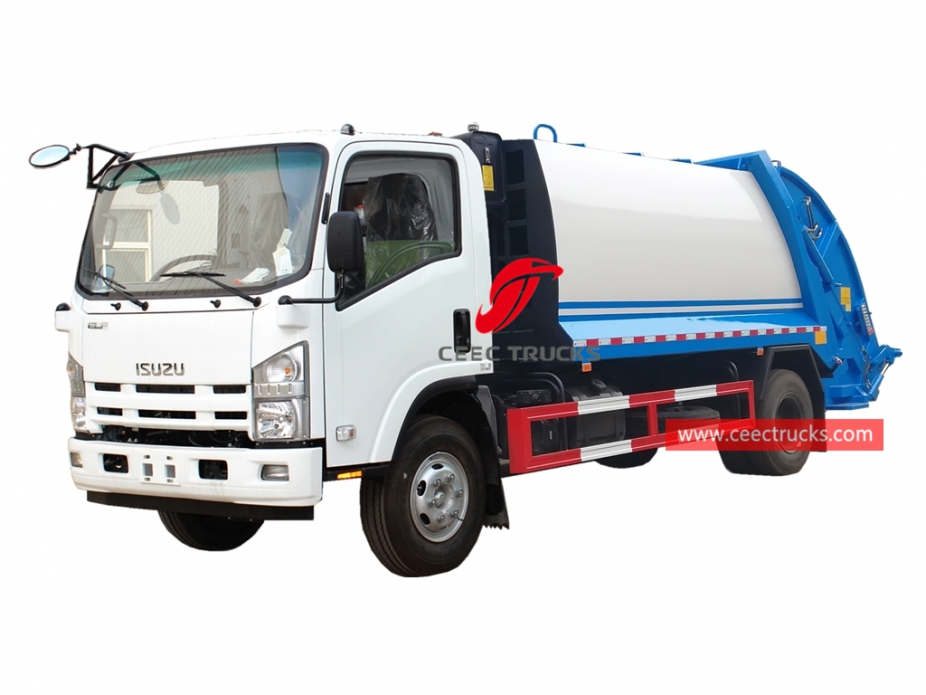 ISUZU 8CBM Caminhão de lixo com carregamento traseiro