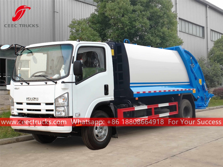 ISUZU 8CBM Caminhão de lixo com carregamento traseiro