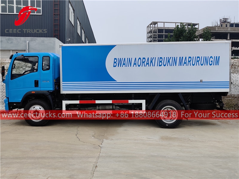 HOWO 4×2 right hand drive van cargo truck