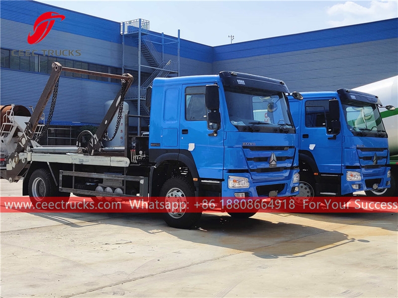 HOWO 266HP RHD swing arm garbage truck