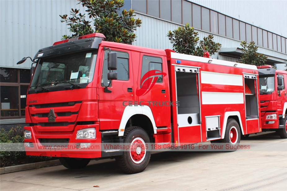 HOWO 10 ton water tank fire truck