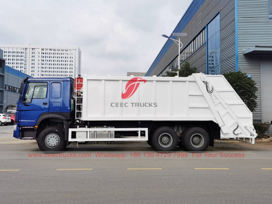 HOWO 20CBM refuse compactor truck for export