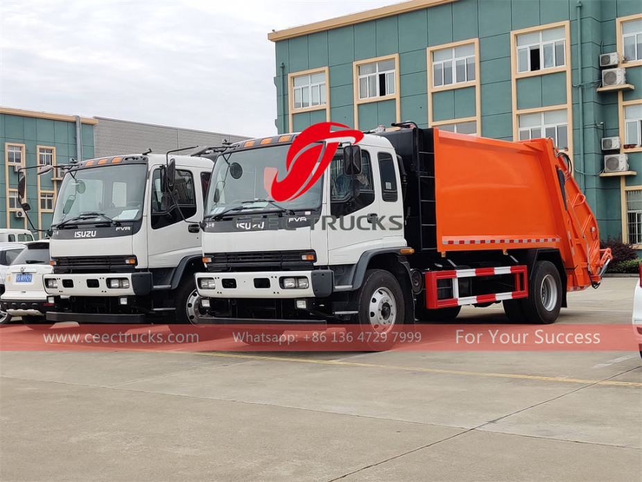 Dubai customer buy ISUZU 10 cubic meter refuse compactor trucks