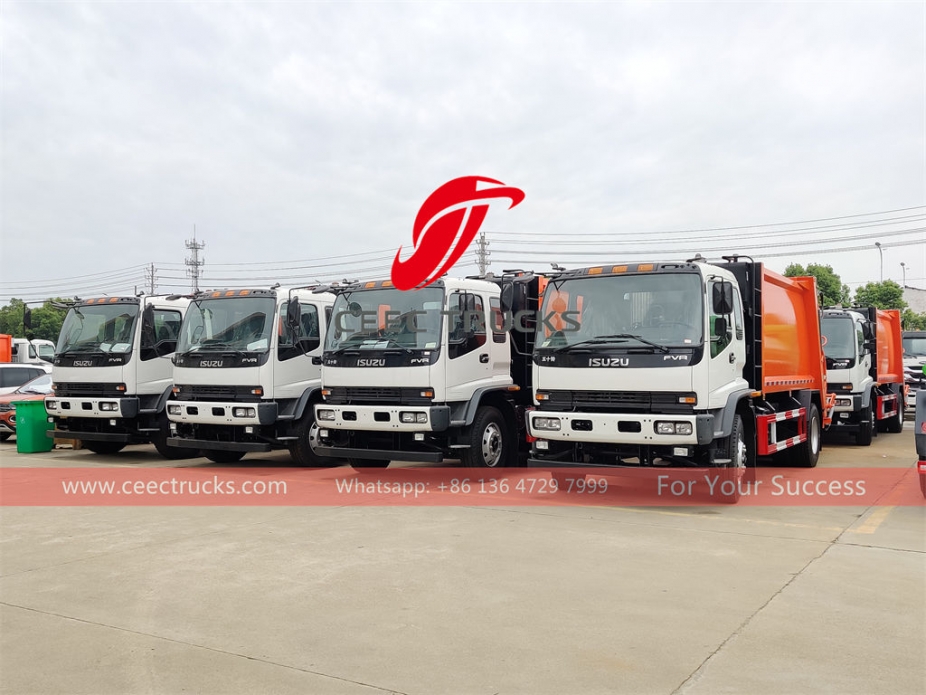 Dubai customer buy ISUZU 10 cubic meter refuse compactor trucks