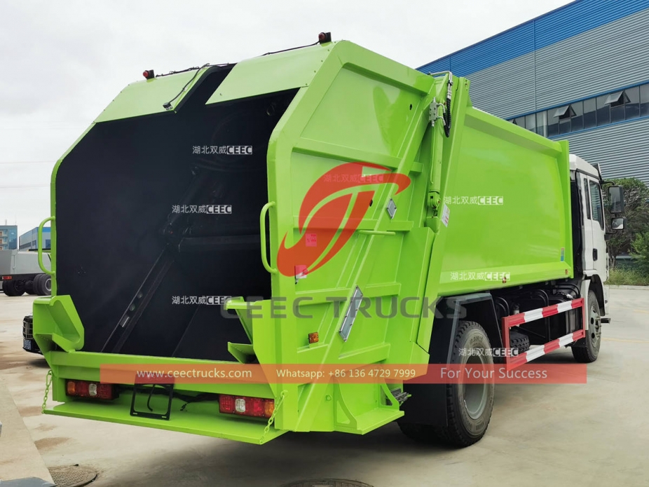 Shacman L3000 14CBM refuse compactor truck for export