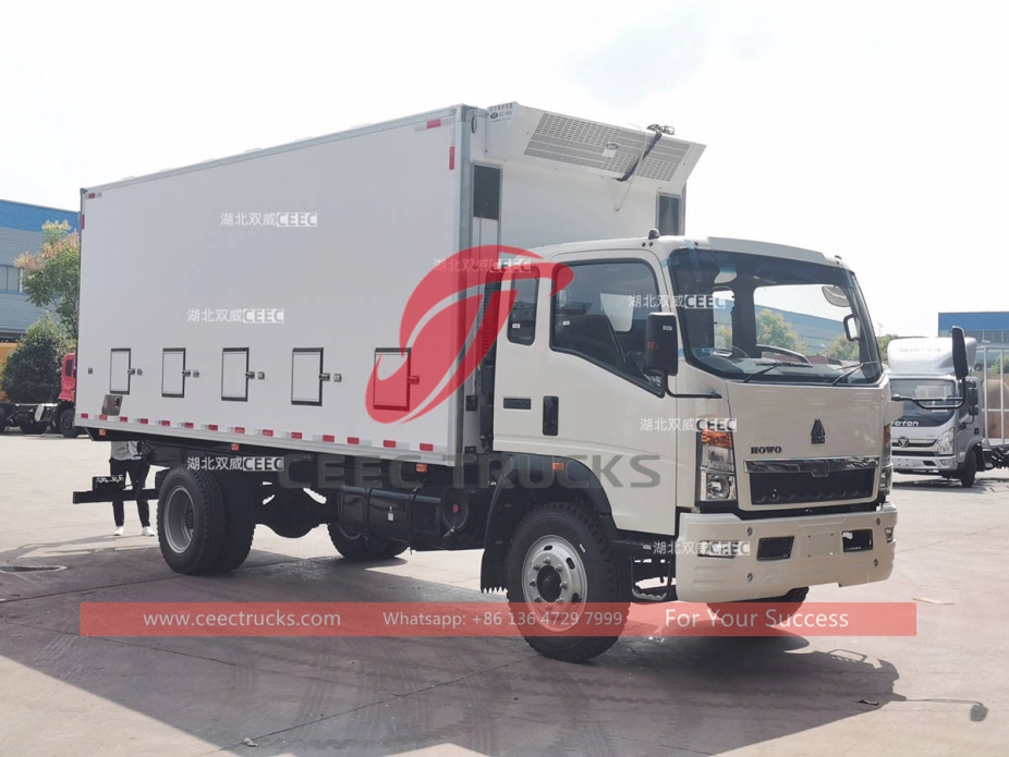 HOWO right hand drive 8 ton refrigerated truck