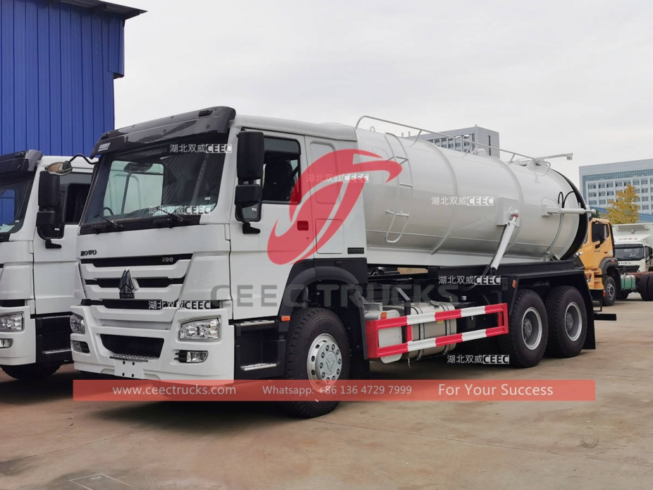 howo 20 cbm vacuum tank truck manufacturer