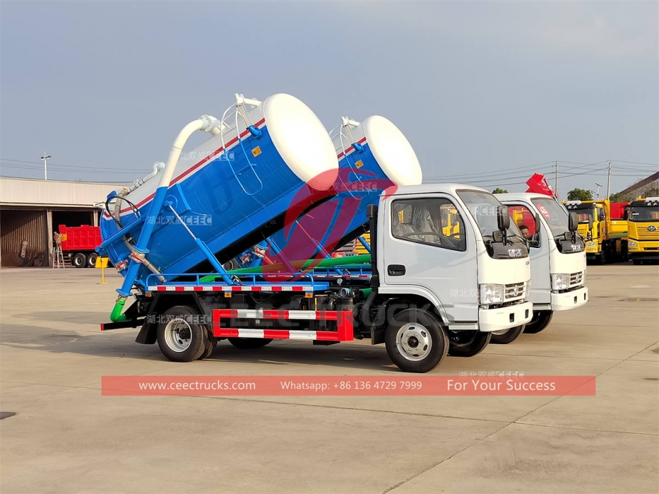 Dongfeng 5CBM vacuum pump trucks at best price