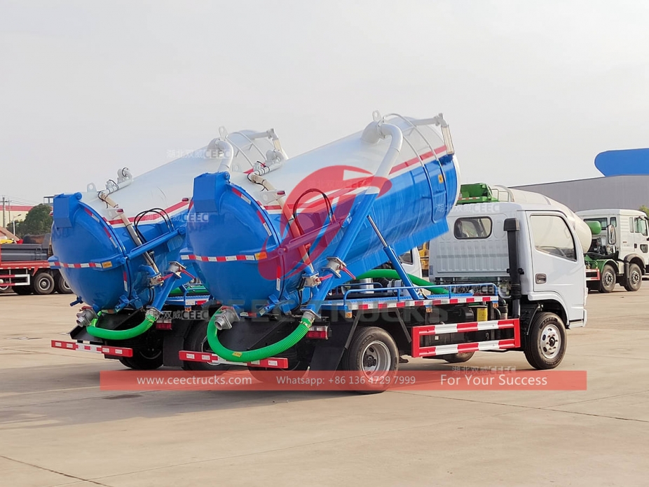 Dongfeng 5CBM vacuum pump trucks at best price