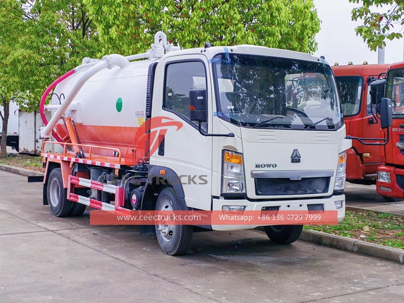 HOWO 4×2 right hand drive sewage suction truck